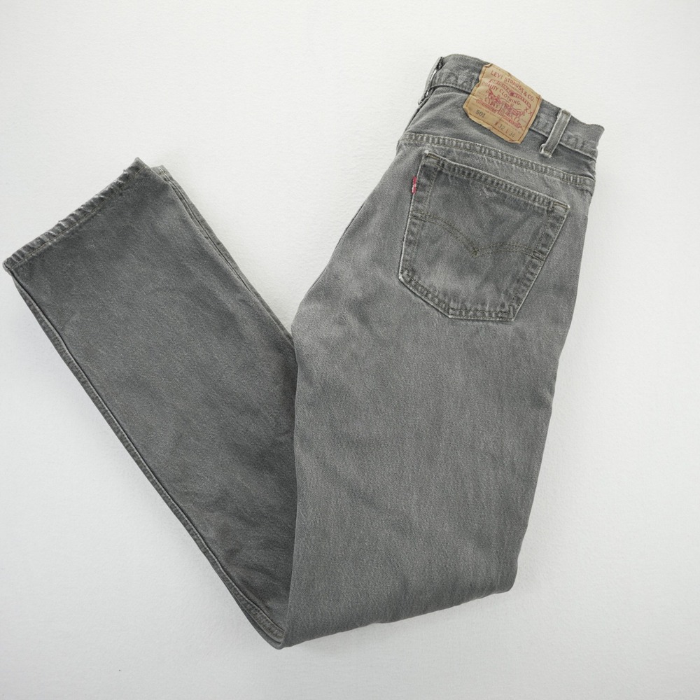 Levis 501 VTG 1993 Original Grey Denim Jeans Mens 32x34 Straight Leg Button‎ Fly